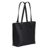 Back product shot of the Oroton Inez Small Shopper Tote in Black and Shiny Soft Saffiano for Women