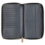 Oroton Inez Zip Book Wallet in Black and Shiny Soft Saffiano for Women