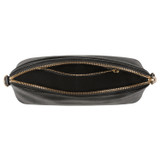 Internal product shot of the Oroton Inez Slim Crossbody in Black and Shiny Soft Saffiano for Women