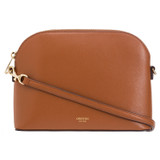 Front product shot of the Oroton Inez Slim Crossbody in Cognac and Shiny Soft Saffiano for Women