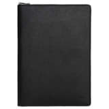 Front product shot of the Oroton Eton A4 Zip Folio in Black and Saffiano/Smooth Leather for Men