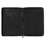 Internal product shot of the Oroton Eton A4 Zip Folio in Black and Saffiano/Smooth Leather for Men