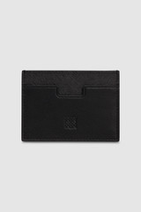 Back product shot of the Oroton Eton Card Sleeve in Black and Saffiano/Smooth Leather for Men