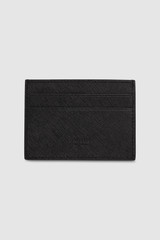 Front product shot of the Oroton Eton Card Sleeve in Black and Saffiano/Smooth Leather for Men