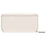 Back product shot of the Oroton Avery Slim Zip Wallet in Cream and Soft Pebble Leather for Women