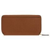 Back product shot of the Oroton Avery Slim Zip Wallet in Toffee and Soft Pebble Leather for Women