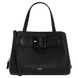 Front product shot of the Oroton Avery Small Three Pocket Day Bag in Black and Soft Pebble Leather for Women