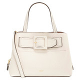 Front product shot of the Oroton Avery Small Three Pocket Day Bag in Cream and Soft Pebble Leather for Women