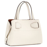 Back product shot of the Oroton Avery Small Three Pocket Day Bag in Cream and Soft Pebble Leather for Women