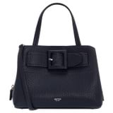 Front product shot of the Oroton Avery Small Three Pocket Day Bag in Denim Blue and Soft Pebble Leather for Women