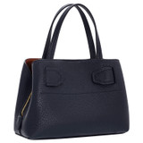 Back product shot of the Oroton Avery Small Three Pocket Day Bag in Denim Blue and Soft Pebble Leather for Women