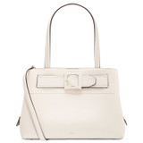 Oroton Avery Three Pocket Day Bag in Cream and Soft Pebble Leather for Women