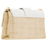 Oroton Frida Collectable Mini Satchel in Nat/Paper White and Woven Straw and Smooth Leather for Women