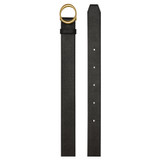 Front product shot of the Oroton Alexa Wide Belt in Black and Nappa Leather for Women
