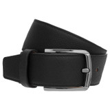 Front product shot of the Oroton Hugo Saffiano Belt in Black and Saffiano Leather for Men