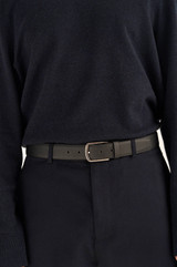 Oroton Hugo Saffiano Belt in Black and Saffiano Leather for Men
