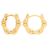 Front product shot of the Oroton Bamboo Mini Hoops in Gold and Brass Base With 18CT Gold Plating for Women