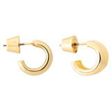 Front product shot of the Oroton Avery Mini Hoops in Gold and Brass Base With 18CT Gold Plating for Women