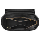 Internal product shot of the Oroton Inez Medium Satchel in Black and Shiny Soft Saffiano for Women
