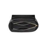 Internal product shot of the Oroton Inez Small Satchel in Black and Shiny Soft Saffiano for Women