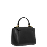 Back product shot of the Oroton Inez Small Satchel in Black and Shiny Soft Saffiano for Women