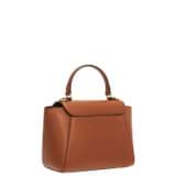 Back product shot of the Oroton Inez Small Satchel in Cognac and Shiny Soft Saffiano for Women