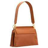 Back product shot of the Oroton Elm Small Day Bag in Brandy and Pebble Leather With Smooth Leather Trim for Women