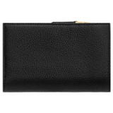 Back product shot of the Oroton Dylan 10 Credit Card Zip Wallet in Black and Pebble leather for Women