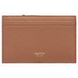 Front product shot of the Oroton Dylan 10 Credit Card Zip Wallet in Tan and Pebble Leather for Women
