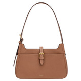 Front product shot of the Oroton Dylan Baguette in Tan and Pebble Leather for Women