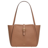 Front product shot of the Oroton Dylan Small Tote in Tan and Pebble Leather for Women