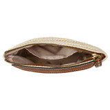 Oroton Claire Large Beauty Case in Natural/Cognac and Paper Straw And Pebble Leather for Women