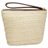 Oroton Claire Large Beauty Case in Natural/Cognac and Paper Straw And Pebble Leather for Women