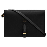 Front product shot of the Oroton Dylan Fold Over Crossbody in Black and Pebble Leather for Women