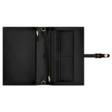 Oroton Dylan Fold Over Crossbody in Black and Pebble Leather for Women