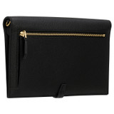 Back product shot of the Oroton Dylan Fold Over Crossbody in Black and Pebble Leather for Women