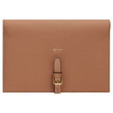 Front product shot of the Oroton Dylan Fold Over Crossbody in Tan and Pebble Leather for Women