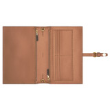 Internal product shot of the Oroton Dylan Fold Over Crossbody in Tan and Pebble Leather for Women
