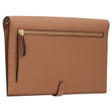 Back product shot of the Oroton Dylan Fold Over Crossbody in Tan and Pebble Leather for Women