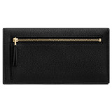Back product shot of the Oroton Dylan Soft Fold Wallet in Black and Pebble Leather for Women