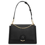Front product shot of the Oroton Elina Satchel in Black and Pebble Leather for Women