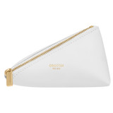 Front product shot of the Oroton Ivy Small Zip Case in Pure White and Smooth Leather for Women