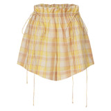 Front product shot of the Oroton Check Short in Cornsilk and 86% Cotton 14% Viscose for Women