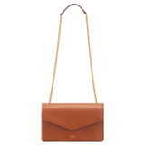 Front product shot of the Oroton Bella Clutch in Cognac and Soft Saffiano for Women