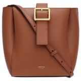 Front product shot of the Oroton Ingrid Bucket in Brandy and Smooth Leather for Women