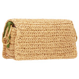 Oroton Alva Collectable Small Day Bag in Nat/Grass Green and Woven Straw and Smooth Leather for Women