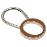Oroton Harriet Clip Keyring in Cognac and Saffiano Leather and Metal for Women
