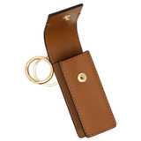 Front product shot of the Oroton Inez Lipstick Keyring in Cognac and Saffiano Leather for Women