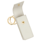 Oroton Inez Lipstick Keyring in Cream and Saffiano Leather for Women