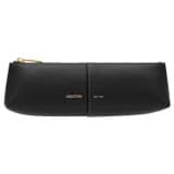 Front product shot of the Oroton Imogen Pencil Case in Black and Smooth Leather for Women